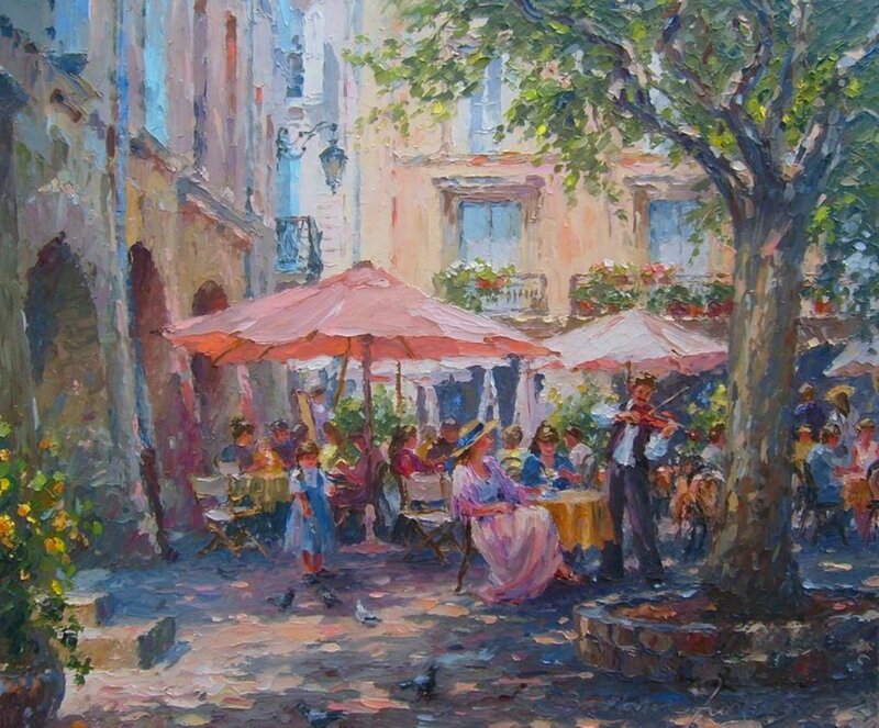 Man Playing Violin — Pink