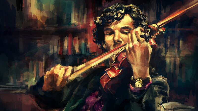 Man Playing Violin — Red