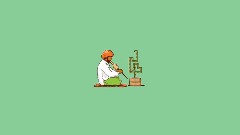 Man Playing Wind Instrument — Green