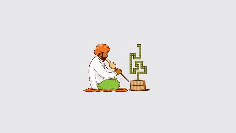 Man Playing Wind Instrument — White