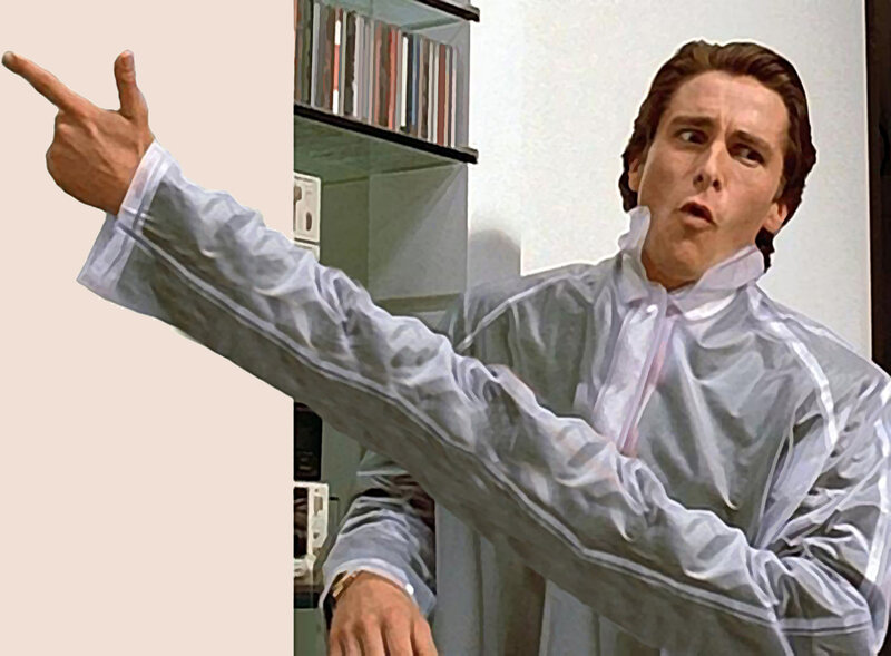 man pointing in movie scene