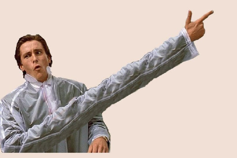 man pointing with long arm
