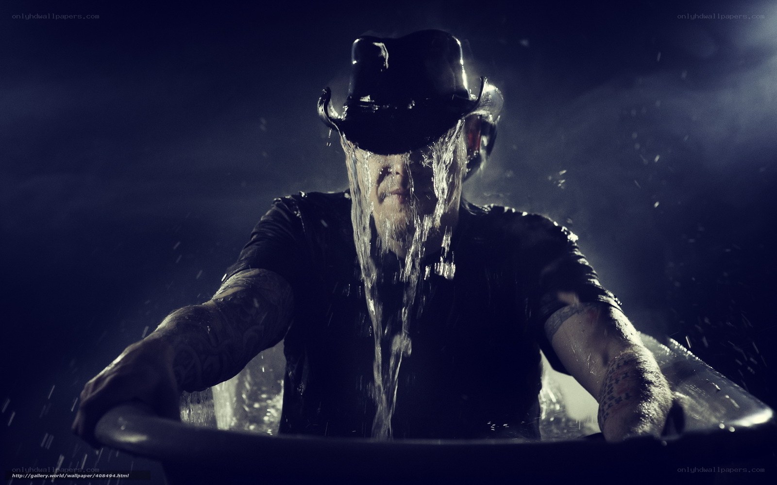 man pouring water on head