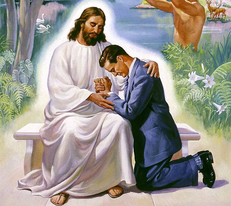 Man Praying to Jesus