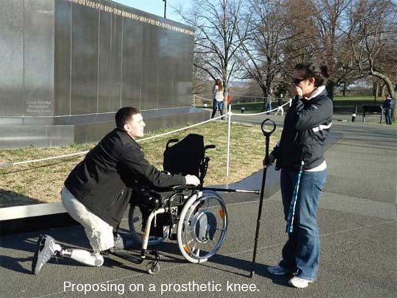 Man Proposing to Woman — Gray