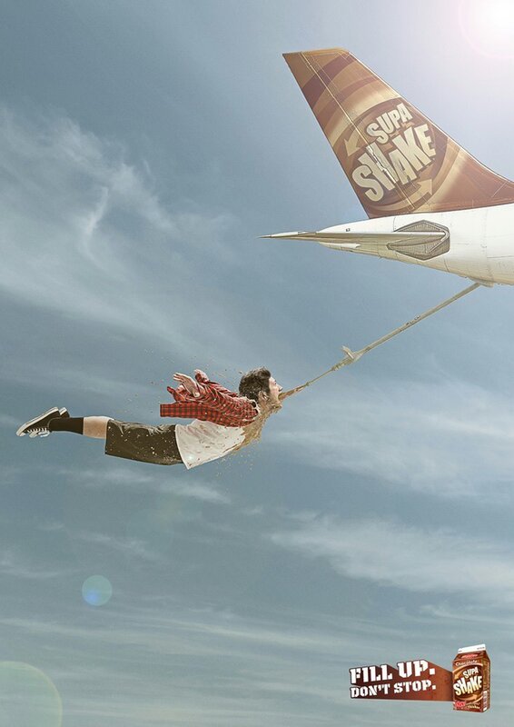 Man pulled by airplane