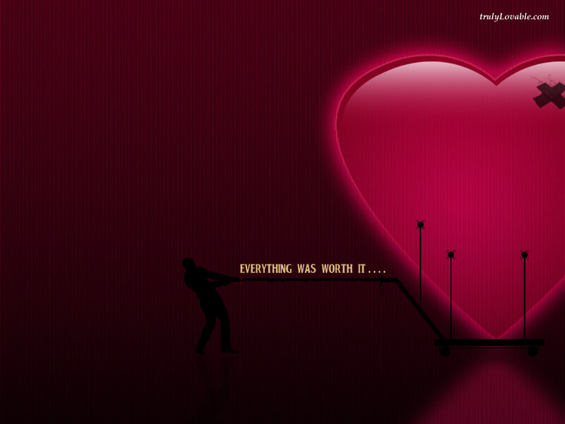 Man pulling heart on cart