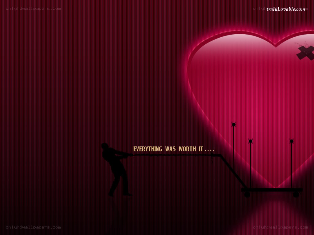 Man pulling heart on cart