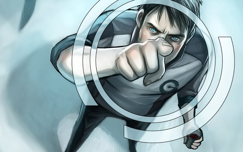 man punching forward