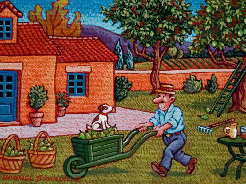 Man Pushing Wheelbarrow