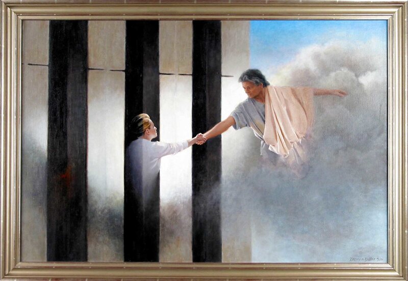 Man Reaching from Clouds