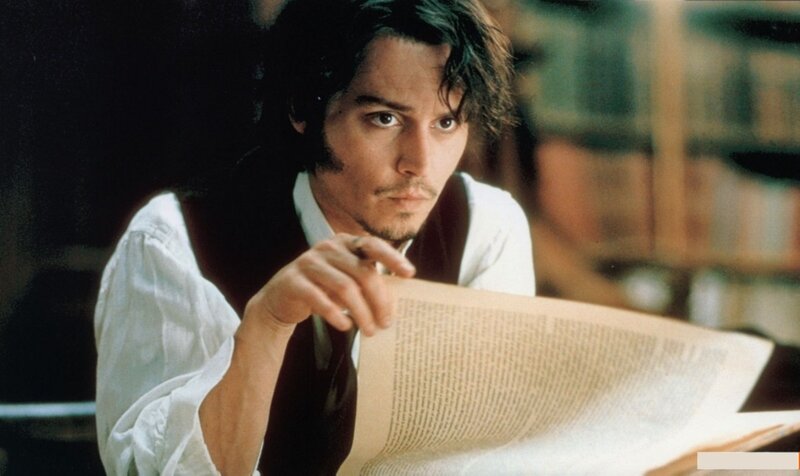 Man Reading Book — White, Serious