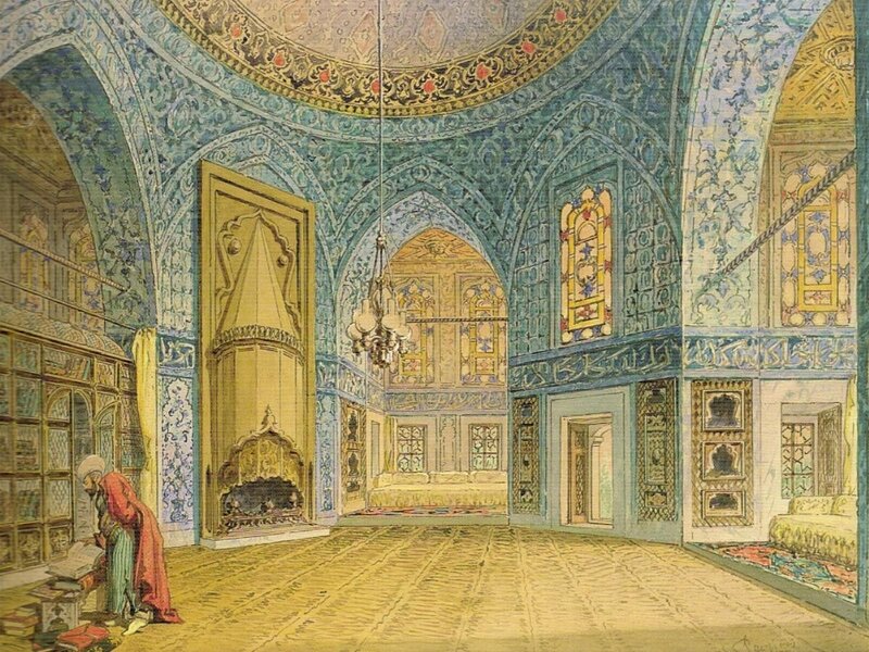 Man Reading in Hall