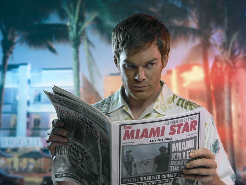 Man Reading Newspaper — Blue