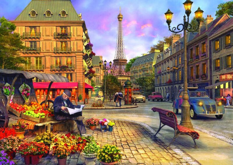 Man Reading Newspaper — Purple
