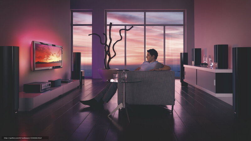 Man relaxing in modern living room