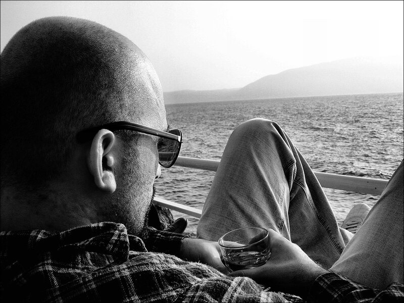 man relaxing on a boat