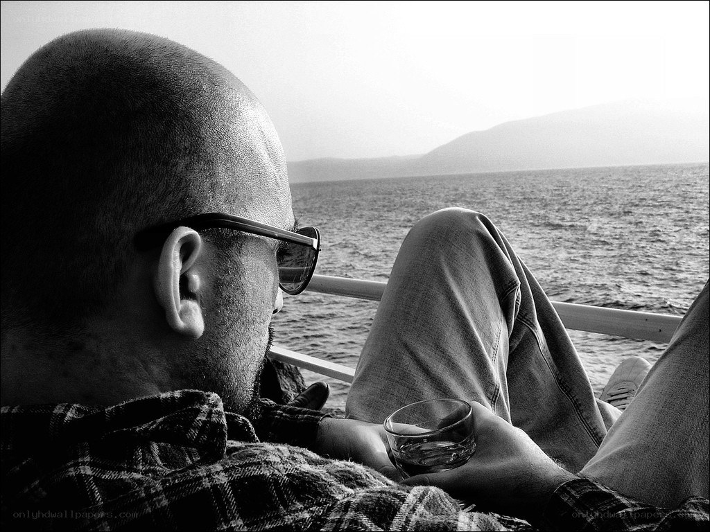 man relaxing on a boat