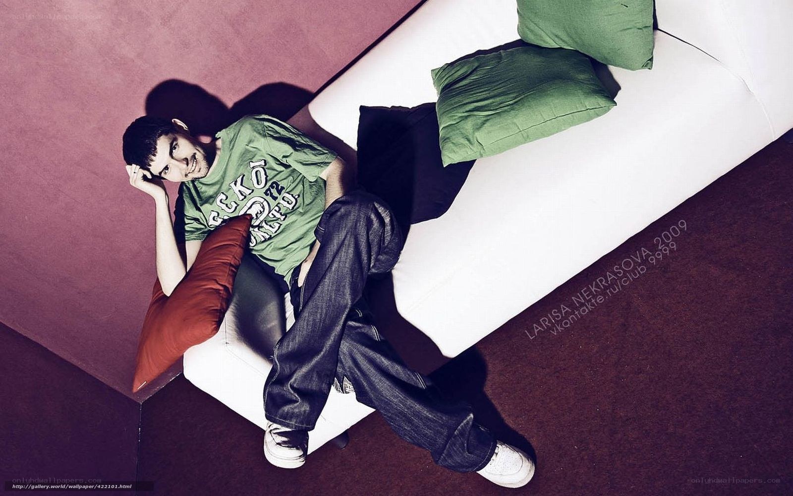 man relaxing on a couch