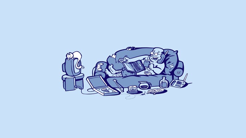 man relaxing on couch
