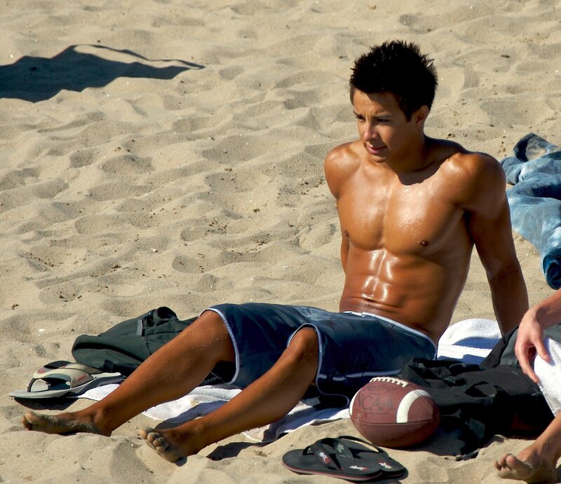 Man relaxing on the beach