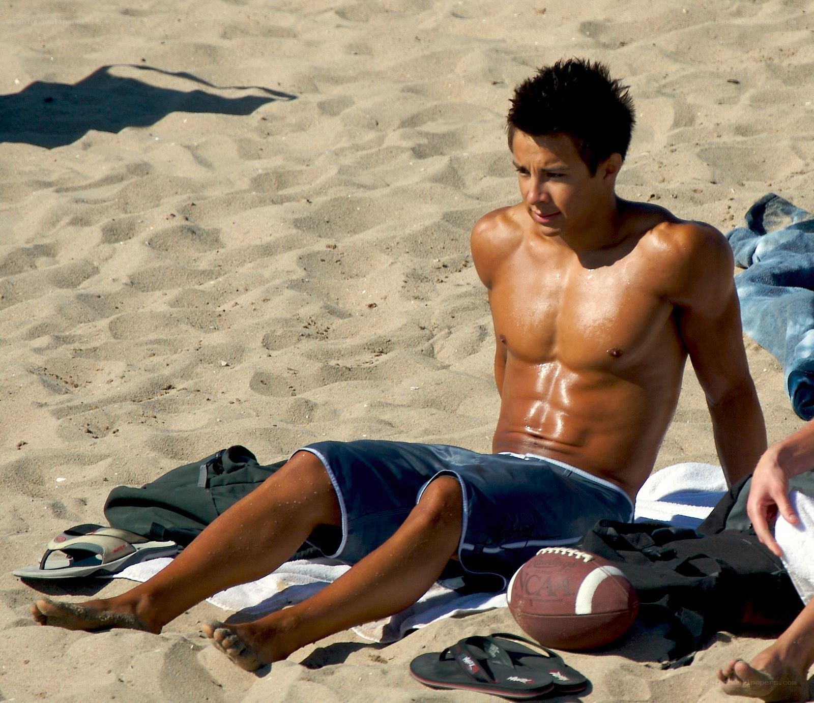 Man relaxing on the beach
