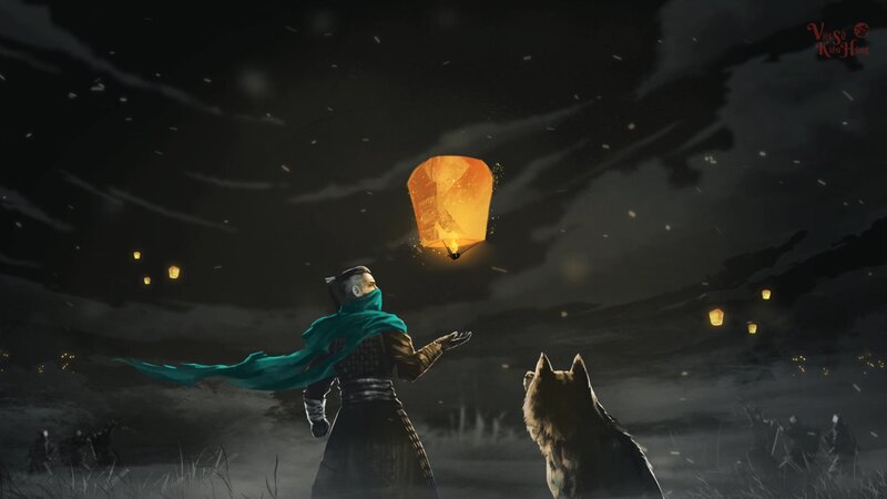 Man Releasing Lantern