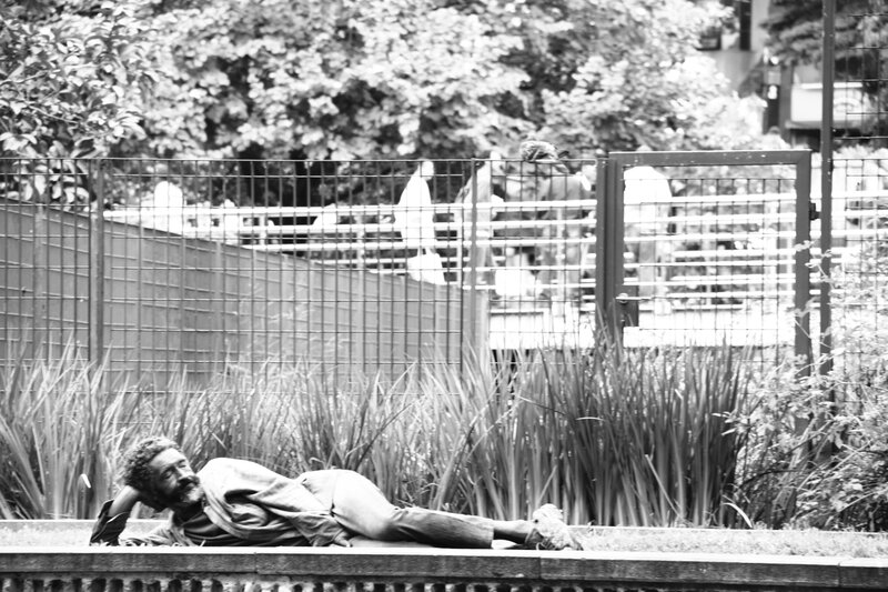 Man resting in a park