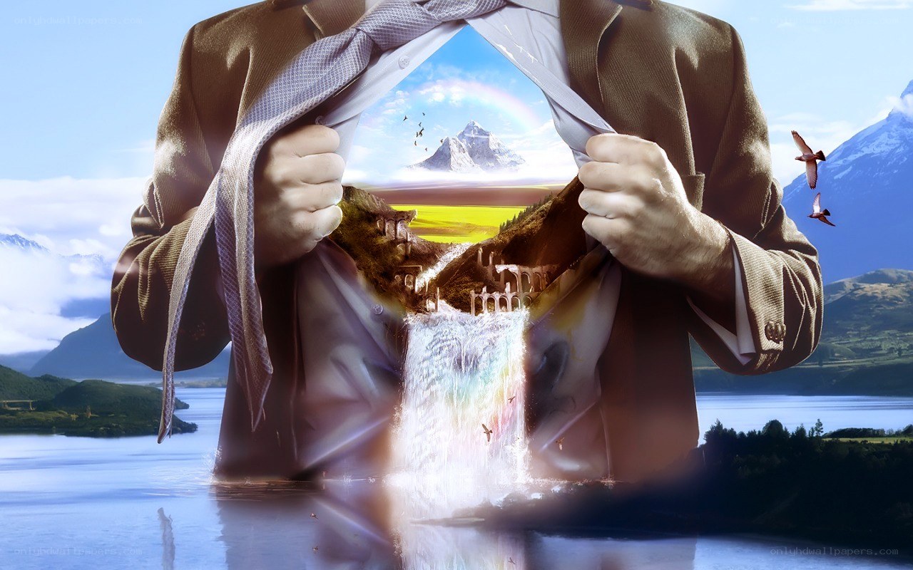 man revealing inner world