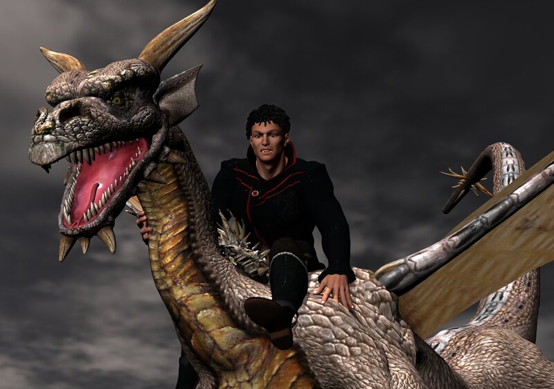 Man Riding a Dragon