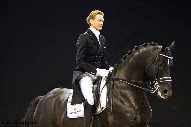 Man Riding a Horse — Black, Focused