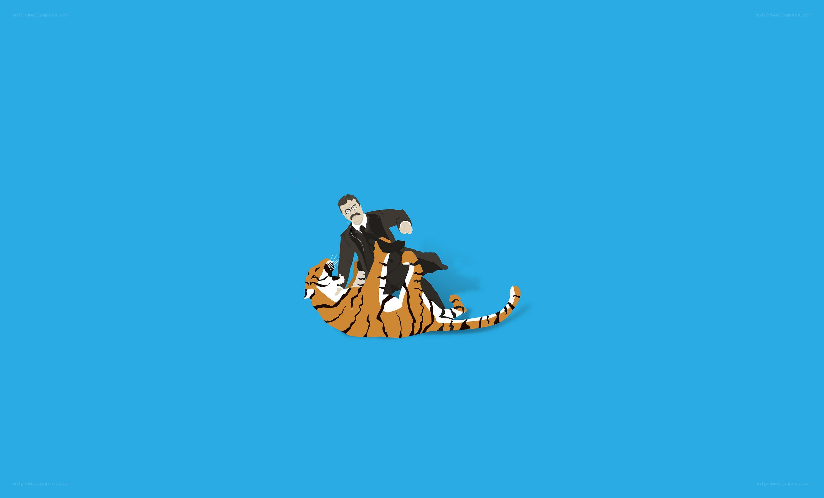 Man riding a tiger