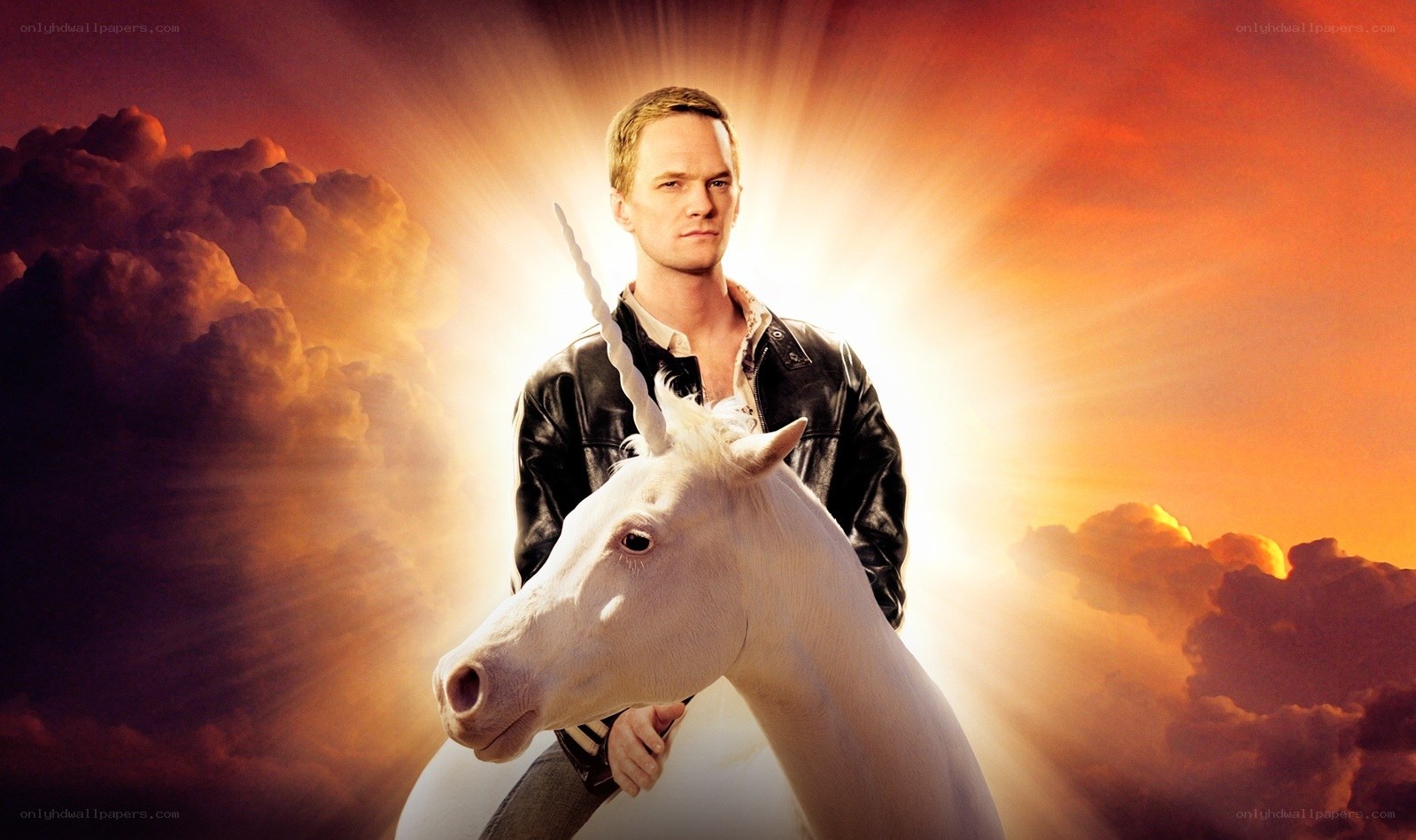 Man riding a unicorn