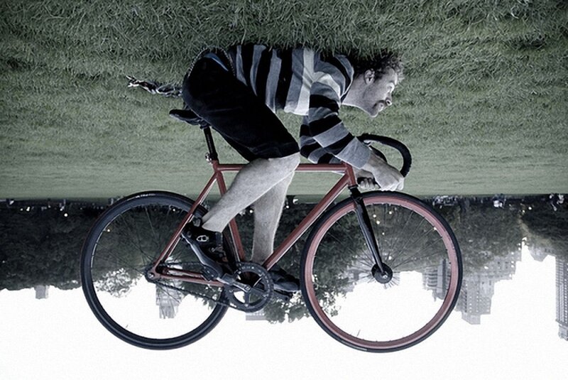 Man Riding Bicycle — Green