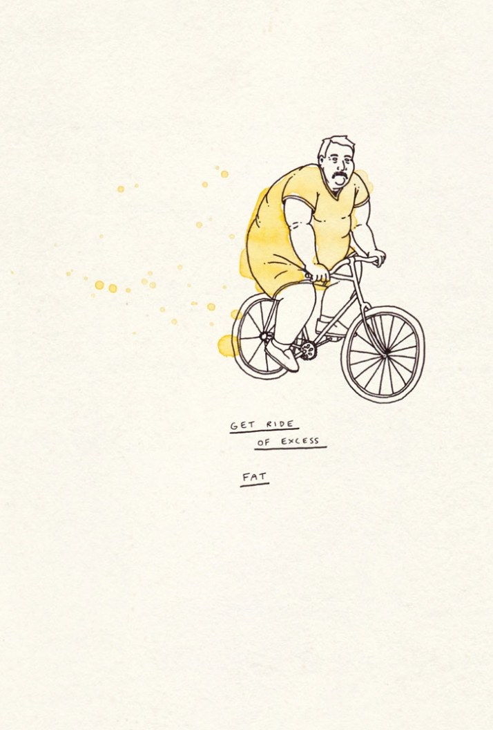 man riding bicycle illustration