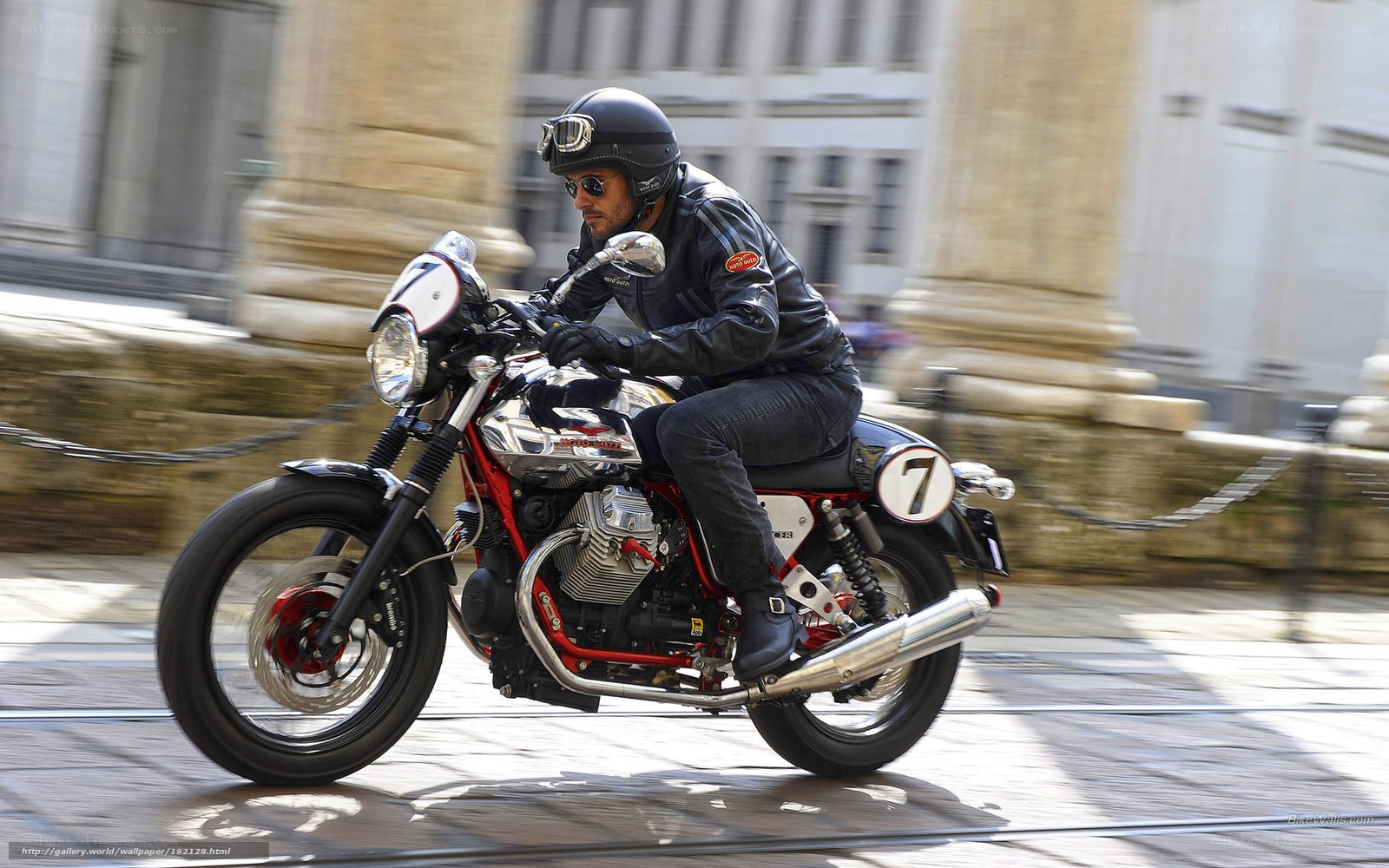 Man riding classic motorcycle