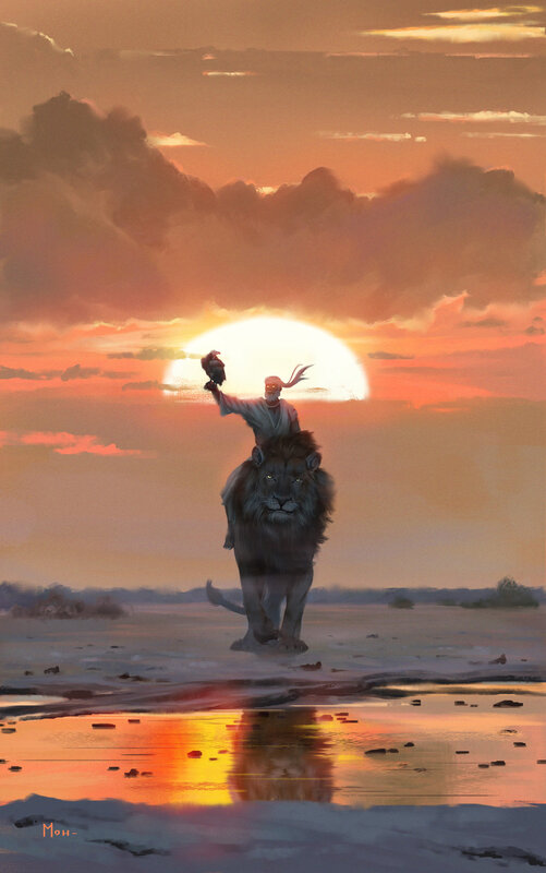 Man Riding Lion