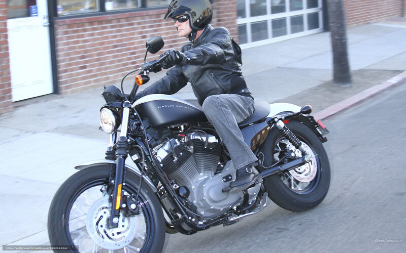 Man Riding Motorcycle — Black, Calm, Afternoon