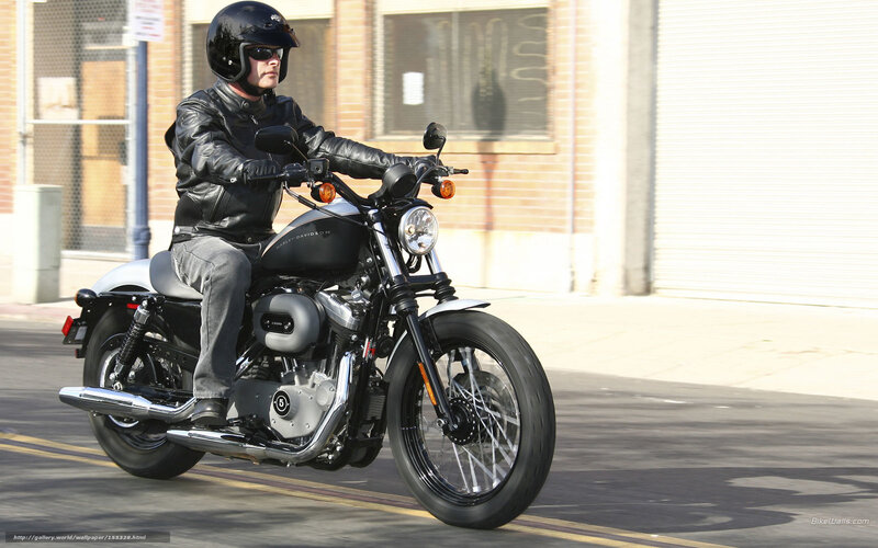 Man Riding Motorcycle — Black, Calm