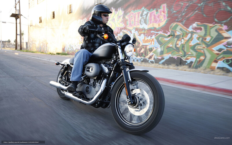 Man Riding Motorcycle — Black, Dynamic, Afternoon, Photograph, Graffiti Wall