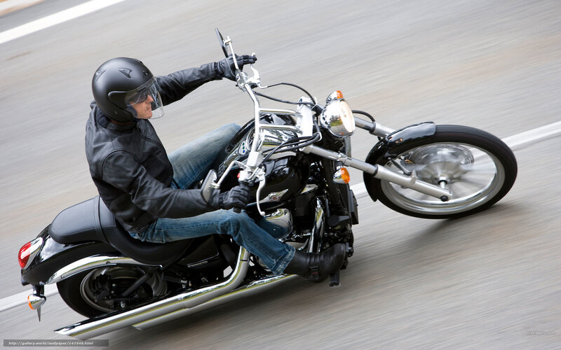 Man Riding Motorcycle — Black, Dynamic, Photograph
