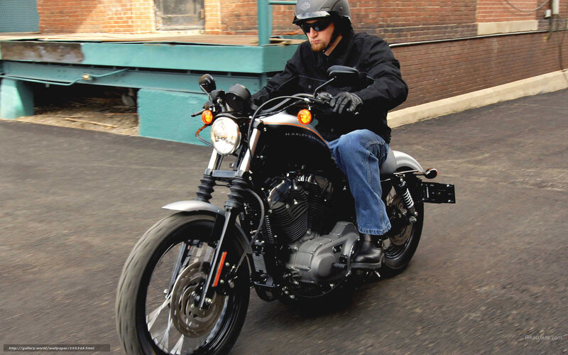 Man Riding Motorcycle — Black, Neutral