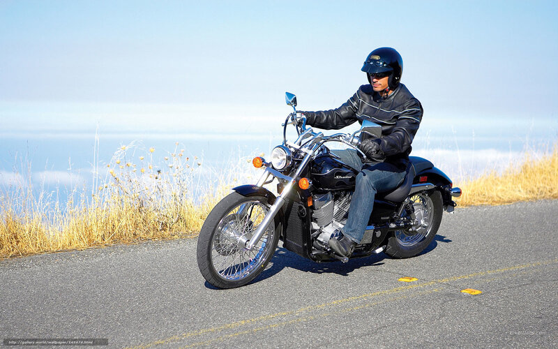 Man Riding Motorcycle — Black, Serene
