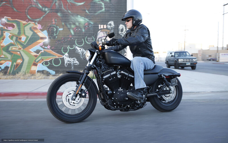 Man Riding Motorcycle — Black, Urban
