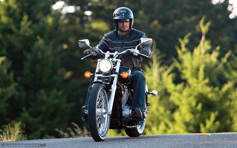 Man Riding Motorcycle — Green