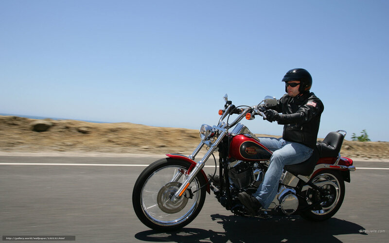 Man Riding Motorcycle — Red, Open