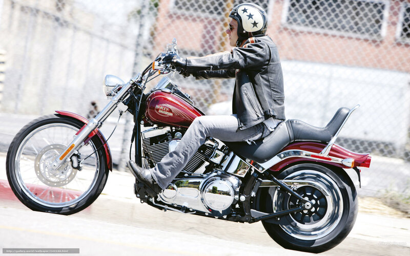 Man Riding Motorcycle — Red