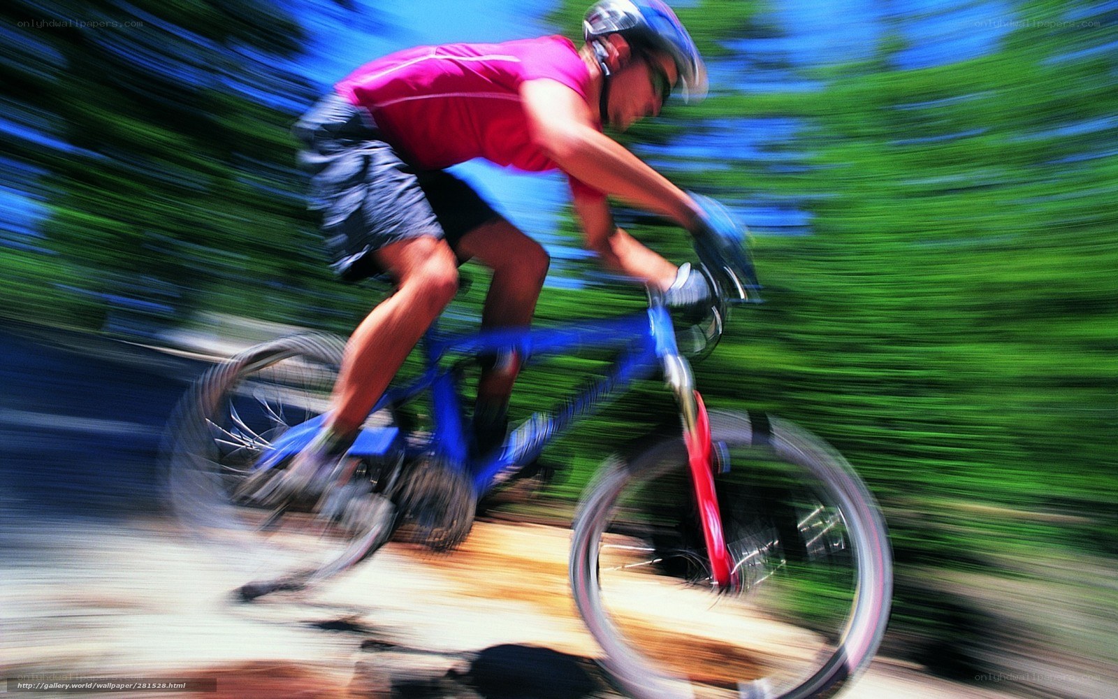 Man riding mountain bike