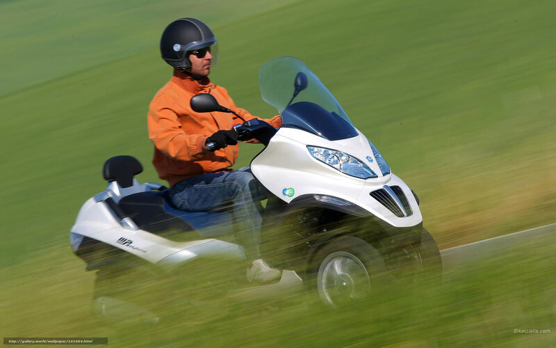 Man Riding Scooter — Green