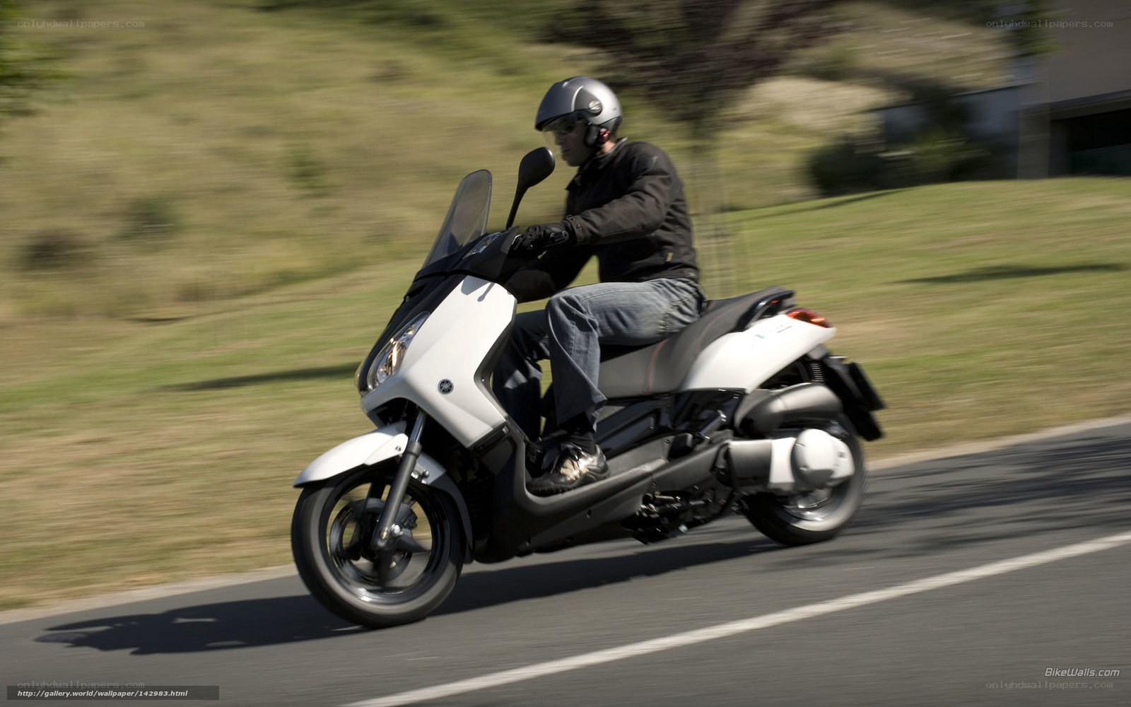 man riding scooter on road